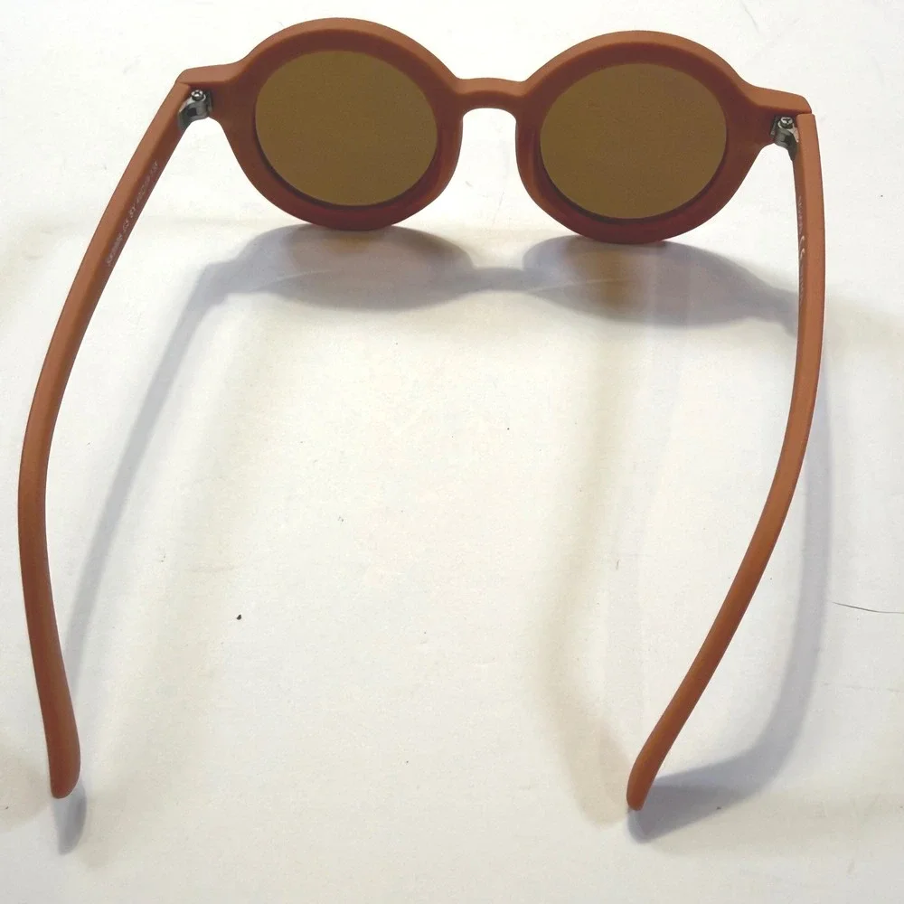 Kids SOJOS Round Terracotta Orange Matte Sunglasses Retro Boho Style